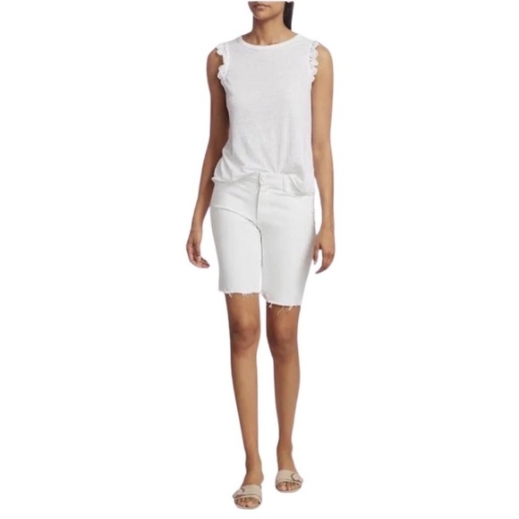 PAIGE‎ Jax Knee Crisp White Shorts - Picture 6 of 15